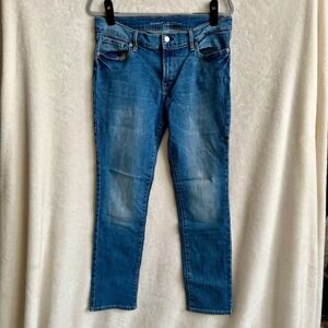 Old Navy Original Mid Rise Blue Denim Straight Leg Slim Jeans Size 8